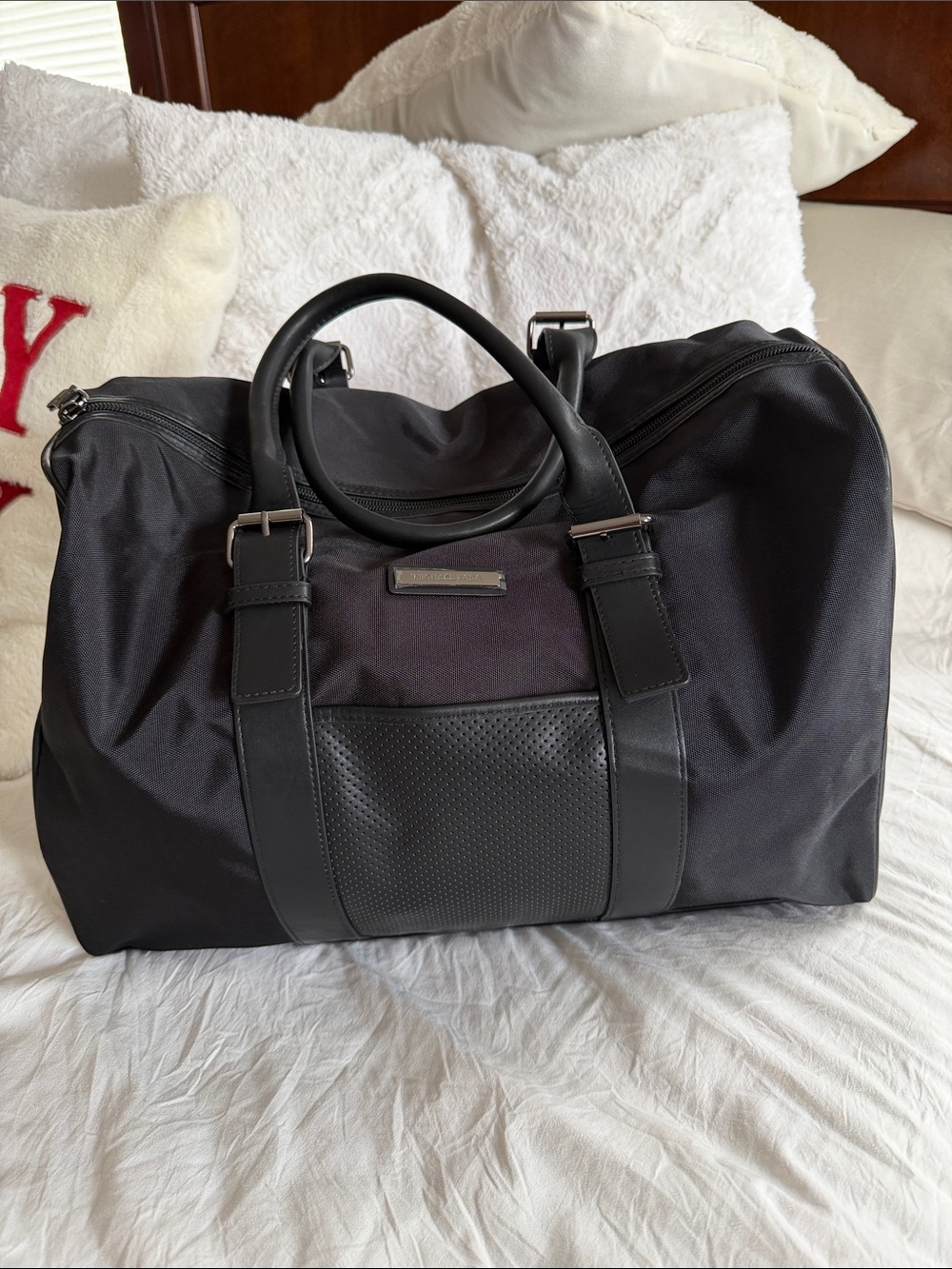 Michael Kors Black Men's Duffel with Leather Trim